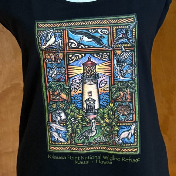 Ladies' Kilauea Point Wildlife Refuge Tank Top in Black, Size M - Picture 1 of 12